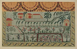 Flower Beds Prints: Over Mantel Picture, c. 1939. Creator: John Collins