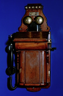 Manual telephone switchboard with handset - Ericsson LM, (1998). Creator: Unknown