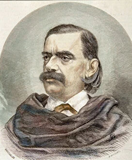 Fernandez Gallery: Manuel Fernandez y Gonzalez (1821-1888), Spanish writer and novelist, engraving