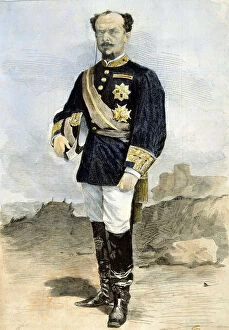 Manuel Pavia (1827-1895), Spanish military, engraving in the Ilustracion Espanola