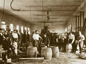 Pils Gallery: The manufacture of wooden beer barrels in Pilsen, 1880s. Artist: Anonymous
