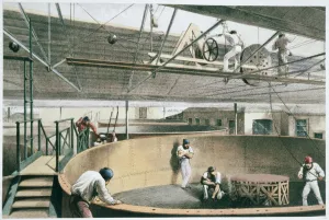 William Howard Collection: Manufacturing the transatlantic telegraph cable, c1865 (1866). Artist: Robert Dudley
