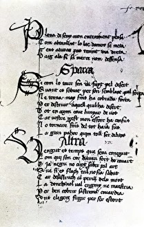 Images Dated 14th May 2007: Manuscript by Ausias March, folio XXIX, XXVIII poems, Gothic writing with ornamented