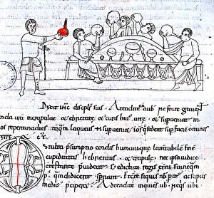 Manuscript called Homiliari de Beda, representing the Canaan Weddings