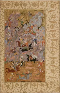 Action Prints: Manuscript Folio with a Hunting Scene, 1585-1590. Creator: Unknown