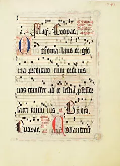 Images Dated 4th December 2020: Manuscript Leaf, from an Antiphonary, German, second quarter 15th century