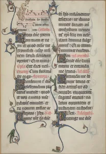 Illuminated Writing Prints: Manuscript Leaf from the Beauvais Missal, 1285. Creator: Unknown