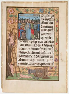 Judas Gallery: Manuscript Leaf with the Betrayal, from a Book of Hours, ca. 1500. Creator: Unknown