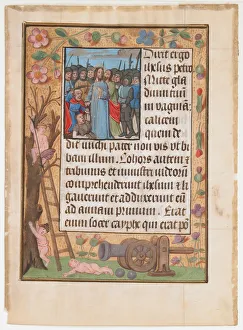 Bruges Prints: Manuscript Leaf with the Betrayal, from a Book of Hours, ca. 1500. Creator: Unknown