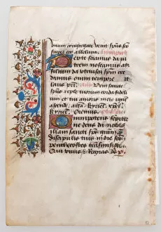 Book Of Hours Gallery: Manuscript Leaf, from a Book of Hours, 15th century. Creator: Unknown