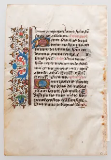 Book Of Hours Gallery: Manuscript Leaf, from a Book of Hours, 15th century. Creator: Unknown