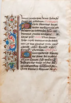Parchment Gallery: Manuscript Leaf, from a Book of Hours, French, 15th century. Creator: Unknown