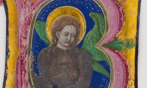 Manuscript Leaf Cutting from a Choir Book with an Illuminated Initial B... 2nd half