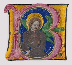 Manuscript Leaf Cutting from a Choir Book with an Illuminated Initial B