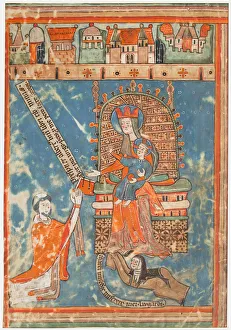 Dedication Prints: Manuscript Leaf with Dedication of a Book to the Virgin, ca. 1400. Creator: Unknown