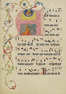 Manuscript Leaf with Initial A, from a Gradual, German, second quarter 15th century