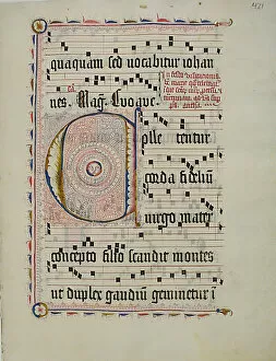 Images Dated 4th December 2020: Manuscript Leaf with Initial C, from an Antiphonary, German, second quarter 15th century