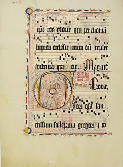 Antiphonary Gallery: Manuscript Leaf with Initial F, from an Antiphonary, German, second quarter 15th century