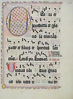 Antiphonary Gallery: Manuscript Leaf with Initial O, from an Antiphonary, German, second quarter 15th century