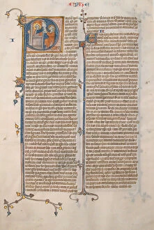 Images Dated 4th December 2020: Manuscript Leaf with the Opening of the Epistle of Saint Paul to the Ephesians, French