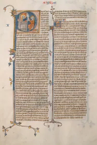 Letter P Prints: Manuscript Leaf with the Opening of the Epistle of Saint Paul to the Ephesians, French
