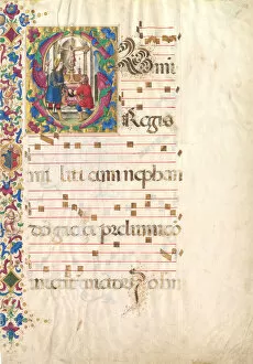 Parchment Gallery: Manuscript Leaf with Saint John Gualbert in an Initial S, from an Antiphonary