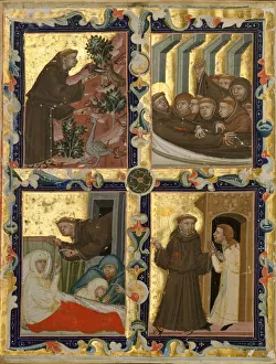 Assisi St Francis Of Collection: Manuscript Leaf with Scenes from the Life of Saint Francis of Assisi, Italian, ca