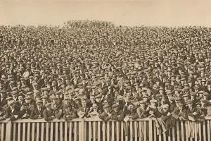 The Many-Headed Voice Which Roars Behind The Touch-Line Every Winter Saturday, c1935 The Many-Headed Voice Which Roars Behind The Touch-Line Every Winter Saturday, c1935
