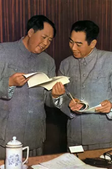 Mao Zedong and Zhou Enlai, Chinese Communist leaders, c1950s(?)
