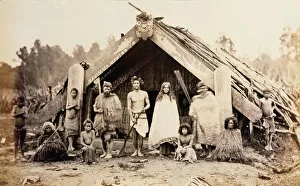 Aotearoan Collection: Maori family, New Zealand, c1880s