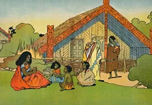 Communal Gallery: The Maoris Home, 1912. Artist: Charles Robinson