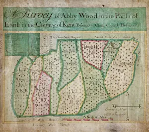 Woolwich Prints: Map of Abbey Wood, part of Erith or Lesnes Manor on the eastern boundary of Woolwich