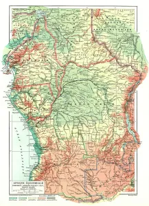 Angola Prints: Map, Afrique Equatoriale; L'Ouest Africain, 1914. Creator: Unknown
