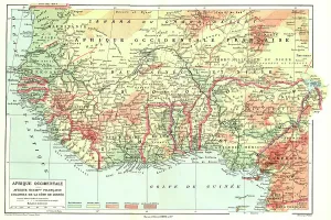 Map, Afrique Occidentale; L'Ouest Africain, 1914. Creator: Unknown