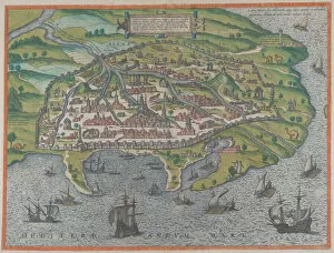 Nile Gallery: Map of Alexandria, 1575. Creators: Frans Hogenberg, Georg Braun