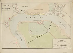 Citadel Prints: Map of Antwerp during the siege by the French