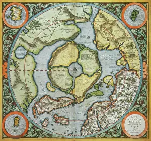 Andreas Prints: Map of the Arctic, 1595. Creator: Gerardus Mercator