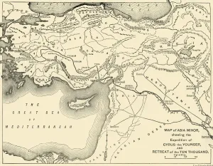 4th Century Bc Prints: Map of Asia Minor, Expedition of Cyrus the Younger, and Retreat of the Ten Thousand, 1890