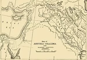 Assyria Collection: Map of Assyria, Chaldea and Adjacent Countries, 1890. Creator: Unknown