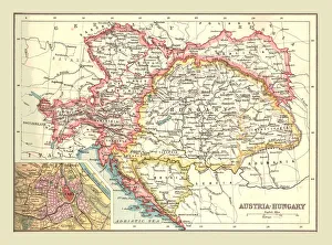 Bohemia Prints: Map of Austria-Hungary, 1902. Creator: Unknown