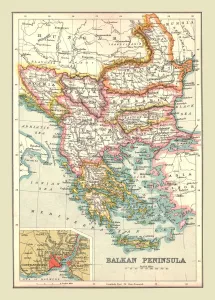 Islands Prints: Map of the Balkan Peninsula, 1902. Creator: Unknown