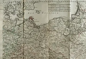 Jean Prints: Map of the Baltic Sea coast, Prussia and Poland - Detail