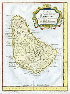 Images Dated 8th July 2010: Map of Barbados, c1764