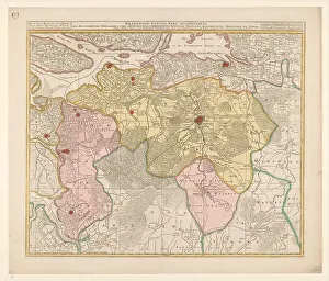 Nicolaes Visscher Prints: Map of the Baronie van Breda, c.1780. Creator: Nicolaes Visscher