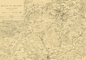 Mackenzie Prints: Map of the Battle of Belfort, 15 January 1871, (c1872). Creator: R. Walker