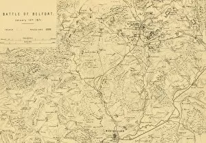 Belfort Gallery: Map of the Battle of Belfort, 15 January 1871, (c1872). Creator: R. Walker