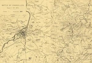 Mackenzie Prints: Map of the Battle of Courcelles, 14 August 1870, (c1872). Creator: R. Walker