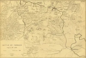 Mackenzie Prints: Map of the Battle of Forbach, 6 August 1870, (c1872). Creator: R. Walker