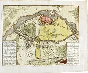 Schwedish Army Collection: Map of the Battle at Narva. Artist: Anonymous master