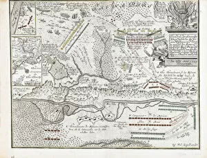 Great Northern War Collection: Map of the Battle of Poltava on 27 June 1709. Artist: Leopold, Joseph Friedrich (1668-1727)